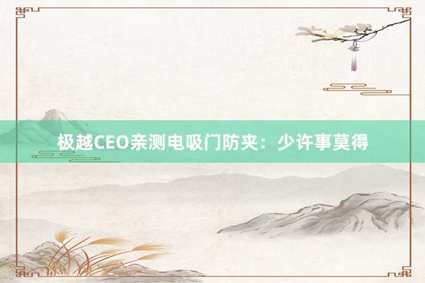 极越CEO亲测电吸门防夹：少许事莫得