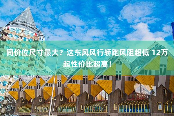 同价位尺寸最大？这东风风行轿跑风阻超低 12万起性价比超高！