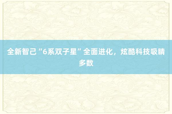 全新智己“6系双子星”全面进化，炫酷科技吸睛多数