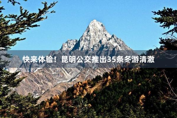 快来体验！昆明公交推出35条冬游清澈