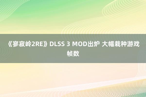 《寥寂岭2RE》DLSS 3 MOD出炉 大幅栽种游戏帧数